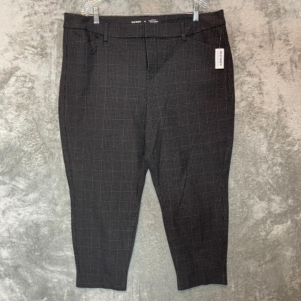 Old Navy Women High Rise Pixie Ankle Skinny 20 Plaid Corpcore Office Siren NWT